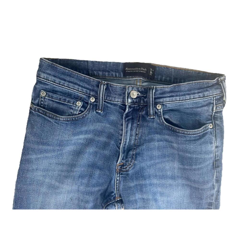 Lot of 2 Abercrombie Fitch Athletic Skinny Stretch Jeans Mens 31x30 Medium Wash - Picture 3 of 9